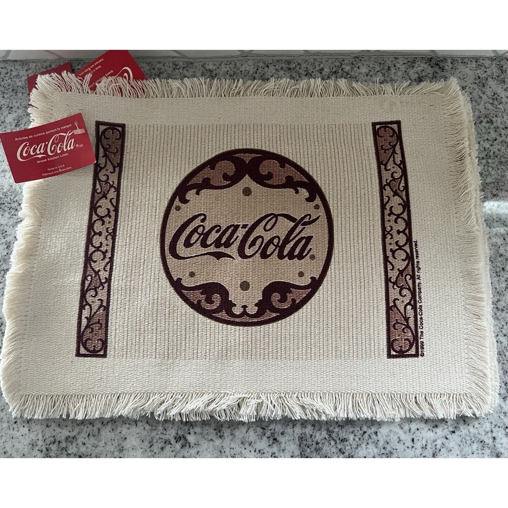 Vintage 1999 Coca-Cola Kitchen Placemats Set of 4 Kay Dee 12x18 NOS USA